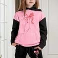 thumbnail image 1 of GBSYEWXS Outfit Set For Child Girls Crew Neck Long Sleeve Leisure Sweatshirt Pant Bow Print Outdoor Fall Clothing Sets Pink Size 13-14 Years, 1 of 4