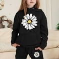 thumbnail image 1 of GBSYEWXS Outfit Set For Child Girls Trendy Sunflower Long Sleeve Sweatshirt Pant Hooded Fashion Black Clothing Sets Size 4-5 Years, 1 of 4