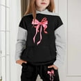 thumbnail image 1 of GBSYEWXS Outfits Sets For Child Girls Crew Neck Long Sleeve Leisure Sweatshirt Pant Bow Print Comfortable Fall Clothing Set Black Size 8-9 Years, 1 of 4