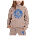 thumbnail image 1 of GBSYEWXS Outfits Sets For Child Girls Hooded Long Sleeve 0 Sweatshirt Pant Cartoon Print Daily Wear Outfit Set Khaki Size 3-4 Years, 1 of 3
