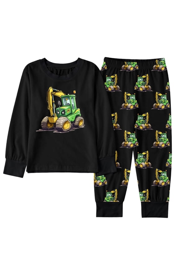 Outfits Sets For Child boys Classic-Fit Car Print Sweatshirt Pant Leisure Long Sleeve Black Outfit Set Size 2-3 Years