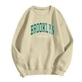 thumbnail image 1 of GBSYEWXS Pullover For Men Crew Neck Long Sleeve Khaki Sweatshirts Fleece-Lined Gentleman Letter Print Tops, 1 of 3