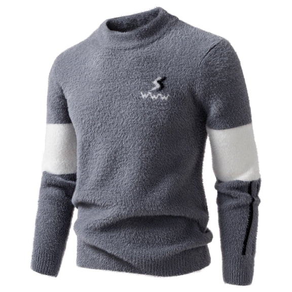 GBSYEWXS Pullover Sweater For Men Crew Neck Long Sleeve Daily Wear Outwear Jacquard Print Grey Sweaters