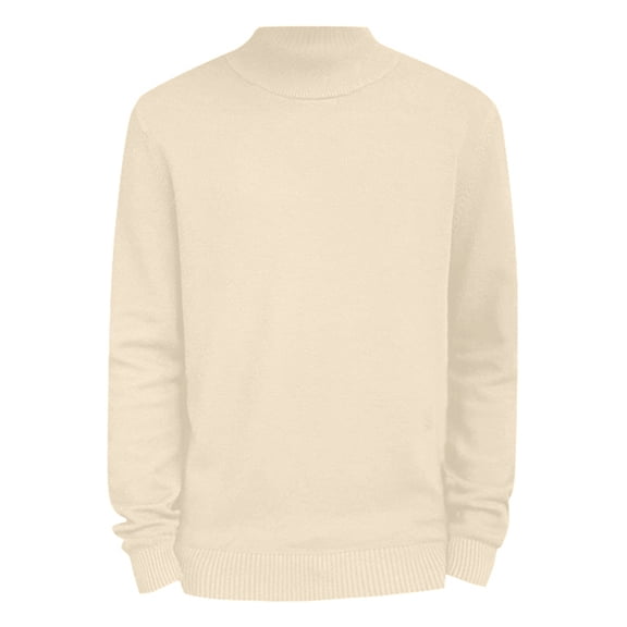 GBSYEWXS Pullover Sweater For Men Long Sleeve Solid Color Pullover Fleece Fall Crew Neck Sweaters Beige