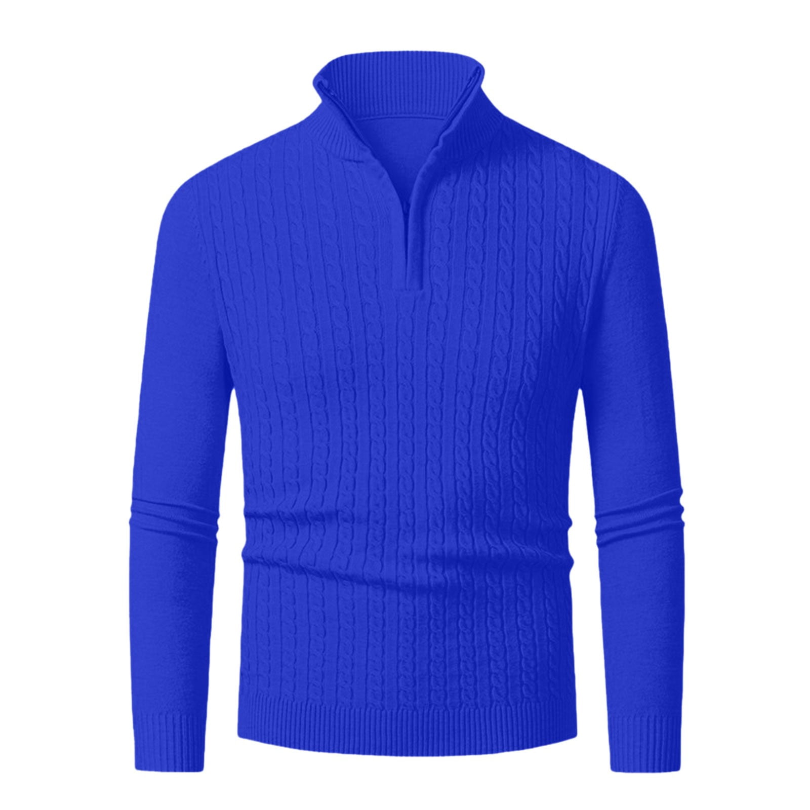 Sweaters Second Base GBSYEWXS Pullover Sweater For Men Long Sleeve Solid Color Zip-Up ...