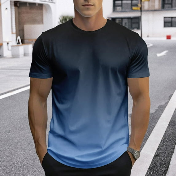 GBSYEWXS Shirts For Men Work Short Sleeve Crew Neck Tee Fashion T-Shirts Navy