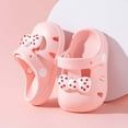 thumbnail image 1 of GBSYEWXS Slippers Clogs For Boys Girls Trendy Adjustable Ankle Strap Bow Print Closed Toe Pool Pink Children Toddler Water Shoes Eva Size 6-12 Months, 1 of 3