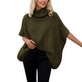 thumbnail image 1 of GBSYEWXS Sweaters For Women Autumn Base Pullover Long Sleeve High Neck Solid Color Green Sweater, 1 of 5