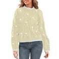 thumbnail image 1 of GBSYEWXS Sweaters For Women Trendy Knit Pullover Long Sleeve Crew Neck Polka Dot Print Yellow Sweater, 1 of 5