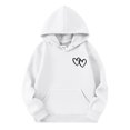 thumbnail image 1 of GBSYEWXS Sweatshirt Child Little Girls Heart Print Hooded Hoodies Relaxed Fashion Long Sleeve White Tops Size 5-6 Years, 1 of 3