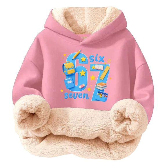 GBSYEWXS Sweatshirt For Boys Children Casual Number Print Long Sleeve Hoodies Casual Hooded Pink Tops Size 13-14 Years