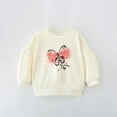 thumbnail image 1 of GBSYEWXS Sweatshirt For Girls Toddler Long Sleeve Butterfly Print Tops Fashion Crew Neck Relaxed Fit Beige Pullover Sweater Size 18-24 Months, 1 of 8
