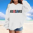 thumbnail image 1 of GBSYEWXS Sweatshirt For Little Girls Long Sleeve Letter Print Tops Daily Wear Hooded Cute White Hoodies Size 3-4 Years, 1 of 4