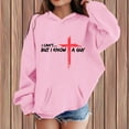 thumbnail image 1 of GBSYEWXS Sweatshirt For Little Girls Long Sleeve Letter Print Tops Relaxed Fit Hooded Outdoor Pink Hoodies Size 4-5 Years, 1 of 4