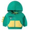 thumbnail image 1 of GBSYEWXS Sweatshirt For Toddler Boys Color Blocked Zipper Long Sleeve Tops Classic-Fit Comfortable Green Hoodies Size 5-6 Years, 1 of 6