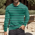 thumbnail image 1 of GBSYEWXS T-Shirts For Men Crew Neck Long Sleeve Striped Print Shirts Daily Wear Relaxed Tee Green, 1 of 4