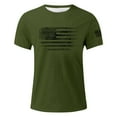 thumbnail image 1 of GBSYEWXS T-Shirts For Men Flag Print Patriotic Relaxed Tops Soft Crew Neck Army Green Tee, 1 of 2