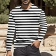 thumbnail image 1 of GBSYEWXS Tee For Men Striped Print Outdoor T-Shirts Fashion Crew Neck Black Tops, 1 of 4