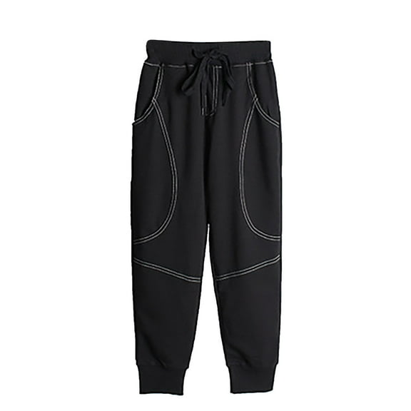GBSYEWXS Teen Big Boys Trousers Casual Soft Athletics Slim-Leg Elastic Waist Black Pants Size 13-14 Years