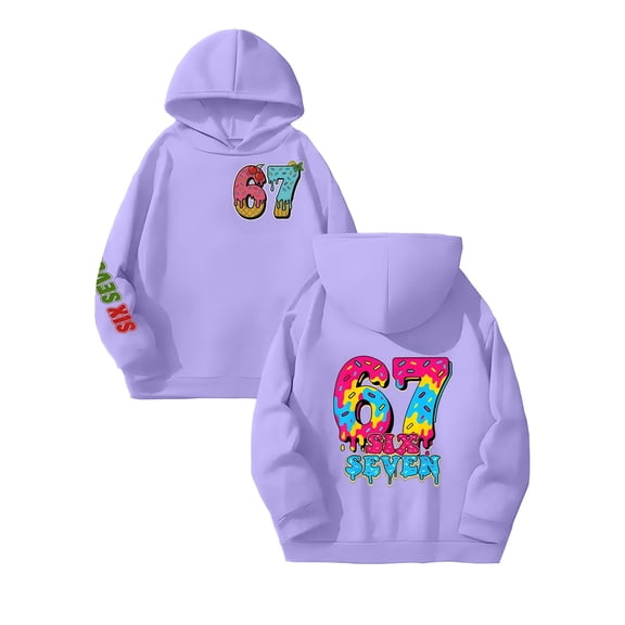 GBSYEWXS Toddler Baby Boys Tops Hooded Long Sleeve Number Print Outdoor Activities Winter Light Purple Hoodies Size 2-3 Years