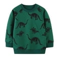 thumbnail image 1 of GBSYEWXS Toddler Child Boys Sweatshirt Size 3-4 Years Long Sleeve Dinosaur Print Sweatshirts Everyday Wear Fashion Crew Neck Dark Green Tops, 1 of 4