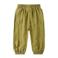 thumbnail image 1 of GBSYEWXS Toddler Child Boys Trousers Elastic Waist Full-Length Wide Leg Summer Fashion Army Green Pants Size 18 Months-24 Months, 1 of 9