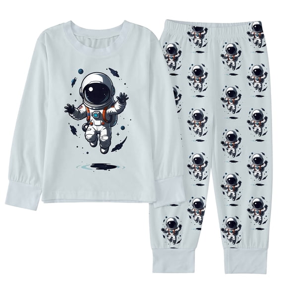 GBSYEWXS Toddler Child boys Outfit Set Daily Wear Cartoon Print Sweatshirt Pant Casual Long Sleeve White Outfits Sets Size 6-7 Years
