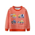 thumbnail image 1 of GBSYEWXS Toddler Children Boys Sweatshirt Comfortable Crew Neck Long Sleeve Pullover Sweater Car Print Leisure Orange Tops Size 12-18 Months, 1 of 4