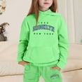 thumbnail image 1 of GBSYEWXS Toddler Children Girls Outfit Set Fashion Letter Print Long Sleeve Sweatshirt Pant Hooded Soft Green Outfits Sets Size 1-2 Years, 1 of 4