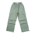 thumbnail image 1 of GBSYEWXS Toddler Kids Girls Pants Size 4 Years--5 Years Cargo Ankle-Length Elastic Waist Fashion Relaxed Green Trousers, 1 of 9