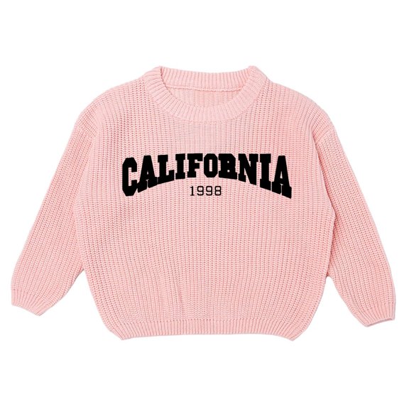 GBSYEWXS Toddler Kids Sweater Size 12-18 Months Crew Neck Long Sleeve Pullover Fall Daily Wear Light Pink Sweaters