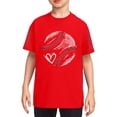 thumbnail image 1 of GBSYEWXS Toddler Boys Tee Cute Trendy Baseball Print T-Shirts Short Sleeve Crew Neck Size 3-4 Years Red Tops, 1 of 3