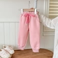 thumbnail image 1 of GBSYEWXS Toddler Teen Girls Pants Jogger Drawstring Waist Solid Color Trendy 2025 Pink Trousers Size 12 Months--18 Months, 1 of 3