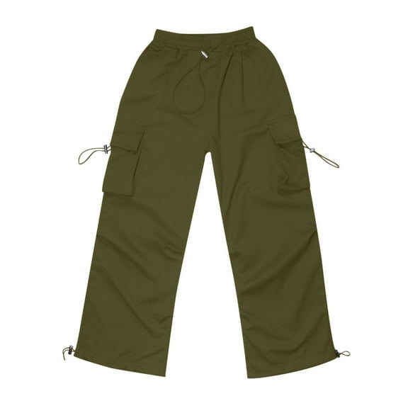 GBSYEWXS Toddler Teen Girls Pants Size 3 Years--4 Years Cargo Ankle-Length Drawstring Waist Fashion Relaxed Army Green Trousers