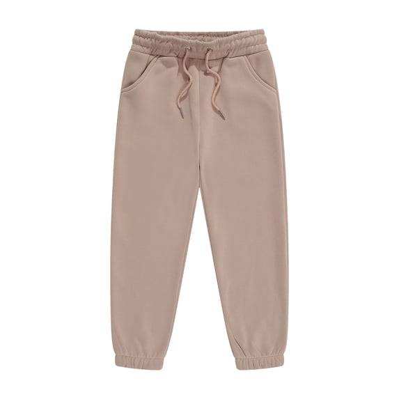 GBSYEWXS Toddler Girls Pants Solid Color Jogger Drawstring Waist Relaxed Trendy Trousers Beige Size 2 Years--3 Years