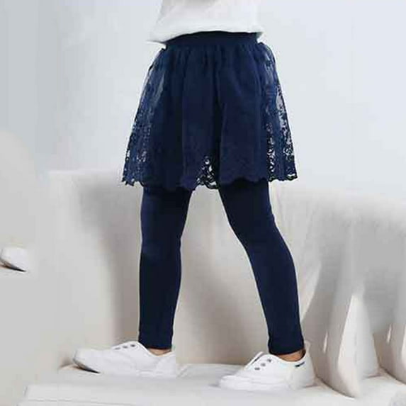 GBSYEWXS Toddler Teen Girls Trousers Culotte Elastic Waist Solid Color Trendy Daily Wear Navy Pants Size 18 Months--24 Months