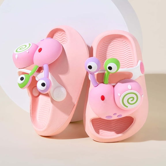 GBSYEWXS Toddler Unisex Children Slippers Clogs Eva Slide Open Toe 3D Cartoon Print Soft Girls Boys Sandals Size 4-4.5 Years Pink