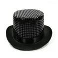 thumbnail image 1 of GBSYEWXS Top Hat For Men Sequins Daily Wear All-Season Casual Black Polyester Cap, 1 of 2