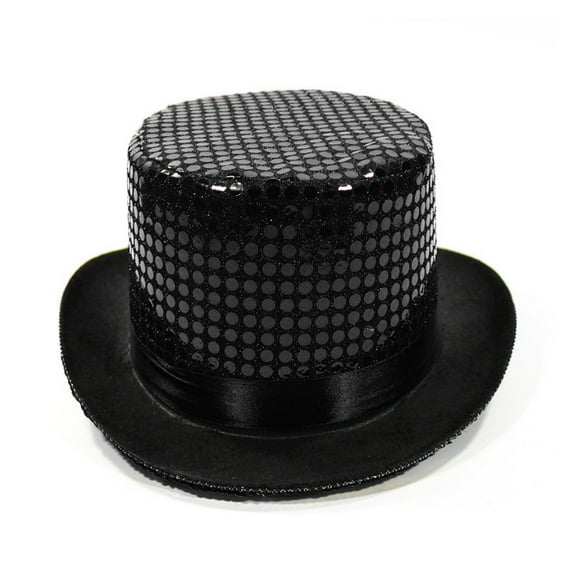 GBSYEWXS Top Hat For Men Sequins Daily Wear All-Season Casual Black Polyester Cap