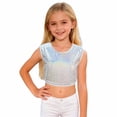thumbnail image 1 of GBSYEWXS Tops For Girls Toddler Daily Wear Sleeveless Tee Sequins Crew Neck Outdoor T-Shirts White Size 17-18 Years, 1 of 6
