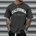 thumbnail image 1 of GBSYEWXS Tops For Men Crew Neck Soft T-Shirts Letter Print Cool Dark Gray Tee, 1 of 4