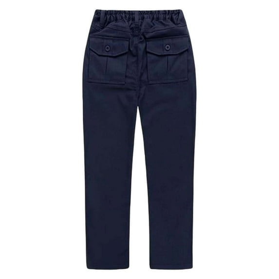GBSYEWXS Trousers For Boys Children Solid Color Elastic Waist Straight Leg Full-Length Daily Wear Outdoor Pants Navy Size 3 Years-4 Years
