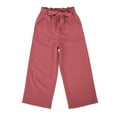 thumbnail image 1 of GBSYEWXS Trousers For Girls Kids Size 5 Years--6 Years Straight Full-Length Drawstring Waist 2025 Relaxed Brick Red Pants, 1 of 9
