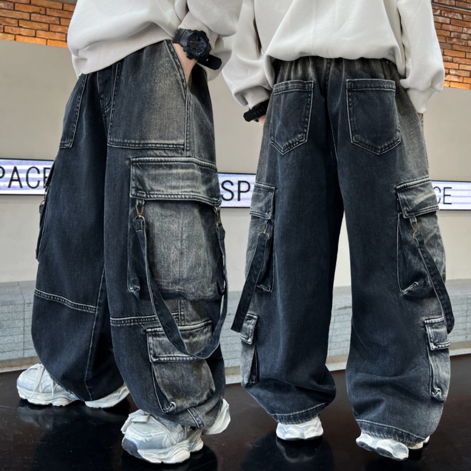Lil Legs Boys Stretch Pants without Leg Seam - Dark Navy main image 1