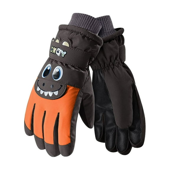 GBSYEWXS Unisex Girls Boys Thermal Insulation Gloves Solid Color Trendy Stretch Dark Gray Pu Glove