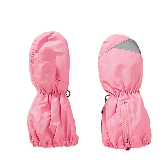GBSYEWXS Unisex Girls Boys Thermal Insulation Mittens Solid Color Outdoor Outdoor Activities Pink Polyester Glove