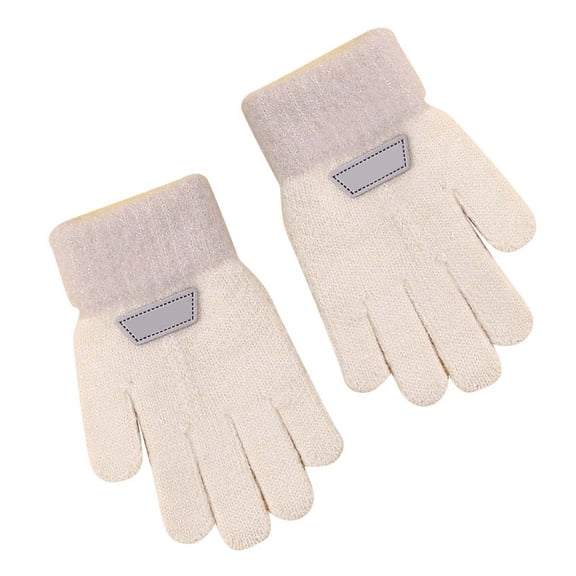 GBSYEWXS Winter Gloves For Boys Girls Kids Knitting Color Block Comfortable Cold Proof Khaki Mitten