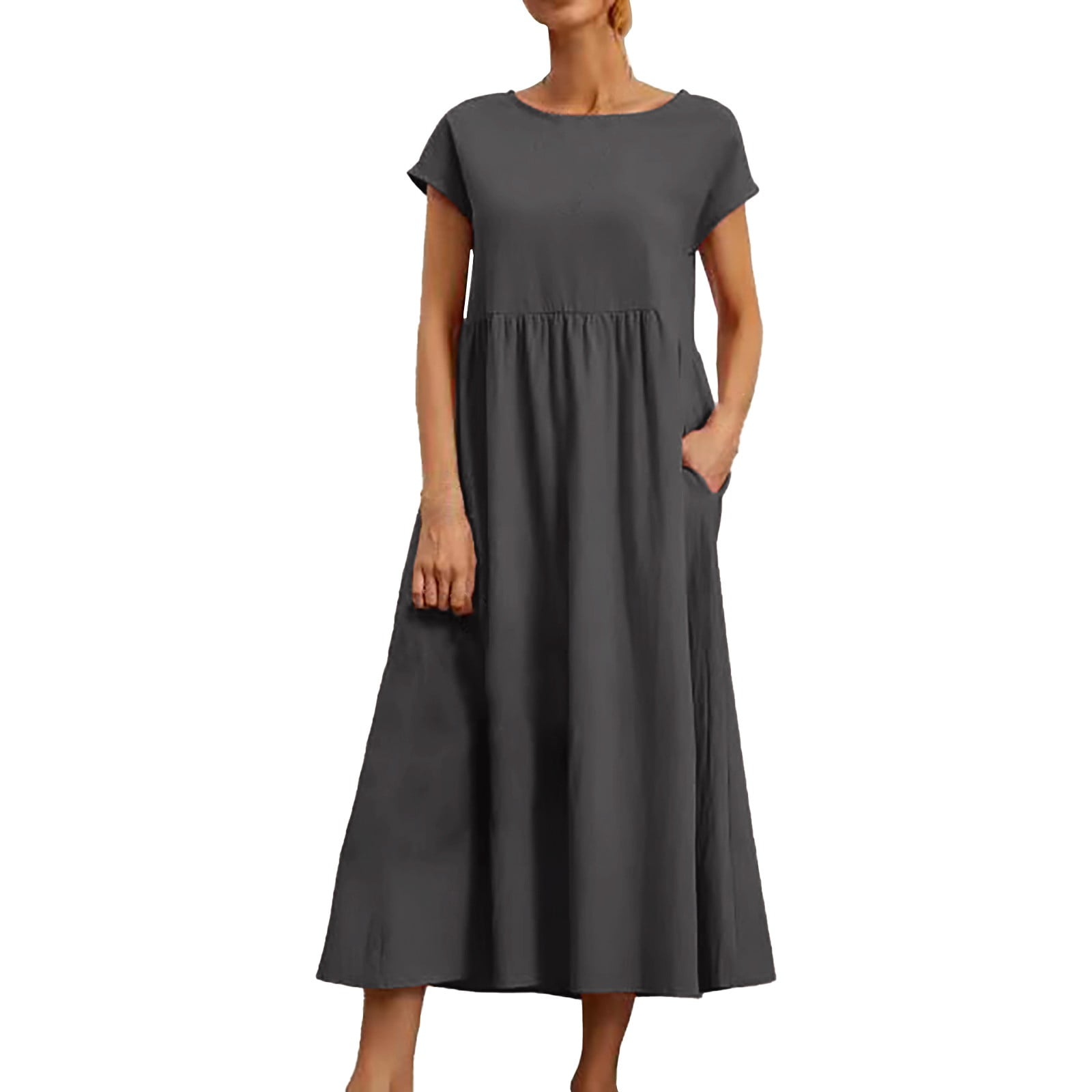 Beach Vacation Clothes For Women Women's 2025 Summer Sleeveless Dress - Lightweight Swing Dress With Pockets (40 Prints) Elescat Summer Dresses For Women