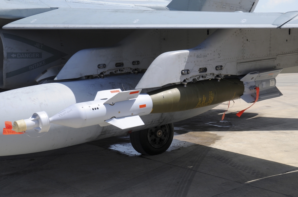 GBU-12 Laser Guided Bombs loaded on a Canadian CF-18 Hornet Canvas Art - Riccardo NiccoliStocktrek Images (17 x 12)