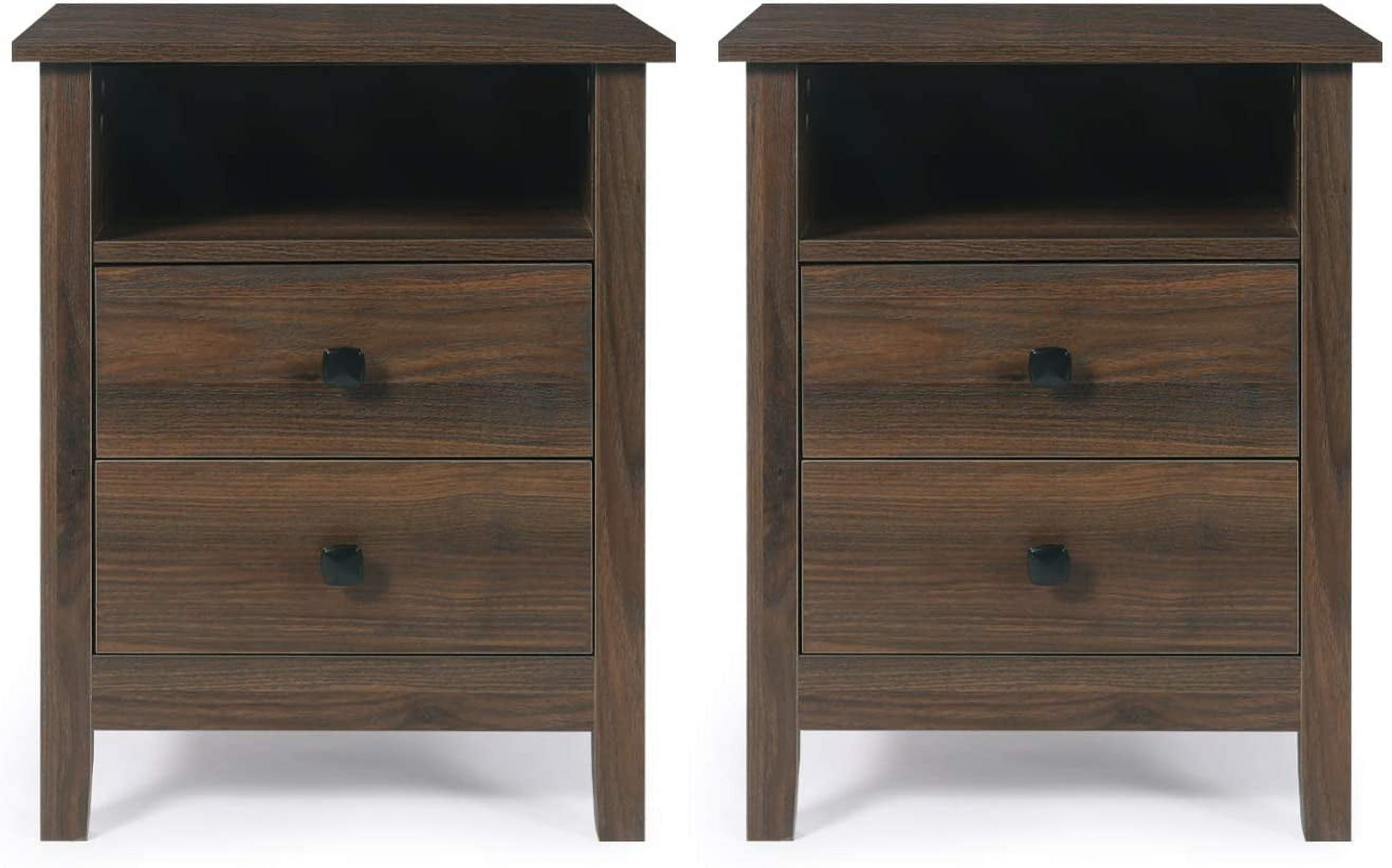 GBU Bedroom Nightstands - Set of 2 Wooden Night Stands with 2 Drawers ...